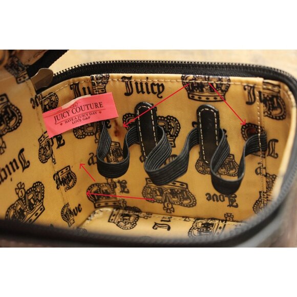 JUICY COUTURE Sugar‎ & Spice Velour Train Case Y2K Embroidered Makeup Bag - Picture 12 of 16